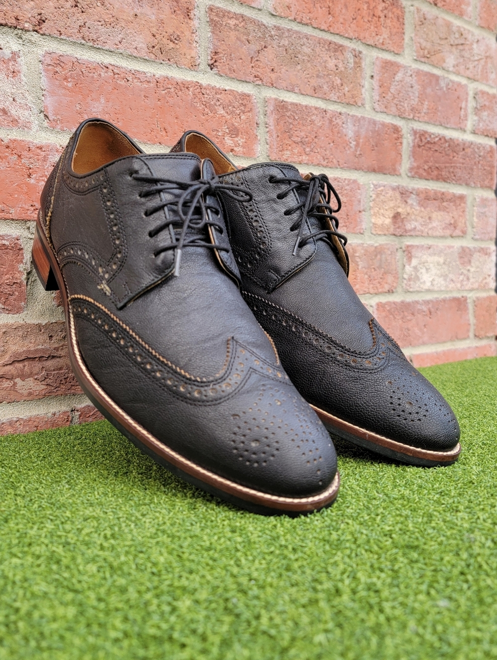 Mens COLE HAAN wingtip Derby Dress Shoes ~ US Size 13 WIDE